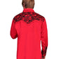 Scully Floral Tooled Embroidery - Men's Western Shirt (Red/Black)
