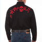 Scully Skull and Rose Embroidery - Mens Western Shirt