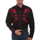 Scully Skull and Rose Embroidery - Mens Western Shirt