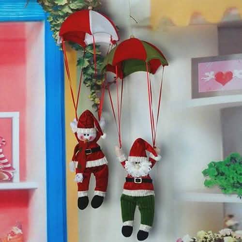 Adorno de Papá Noel paracaidista