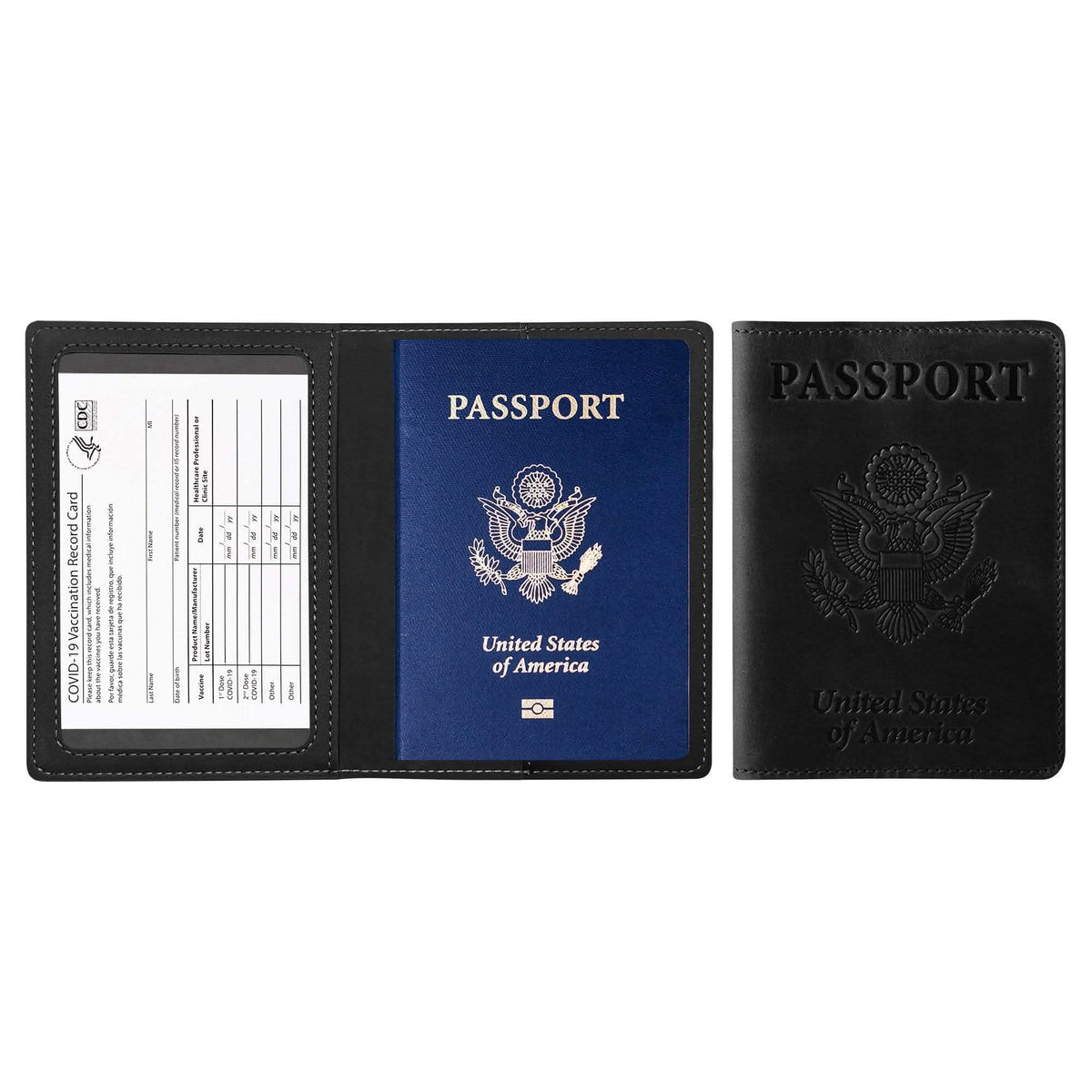 Portapasaporte con protector de tarjeta de vacunación