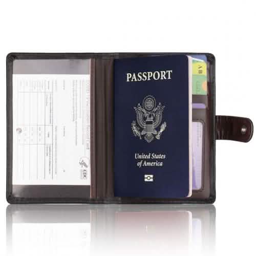 Portapasaporte con protector de tarjeta de vacunación