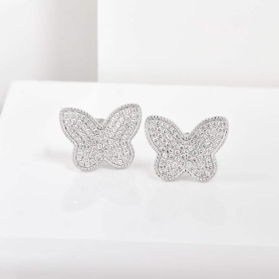 Aretes de mariposa pavé