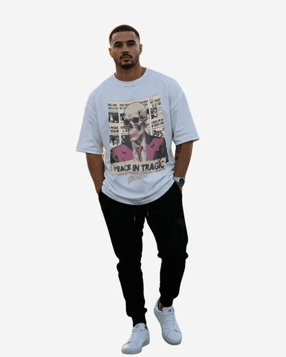 G West Peace In Tragic Oversized T-Shirt Mens