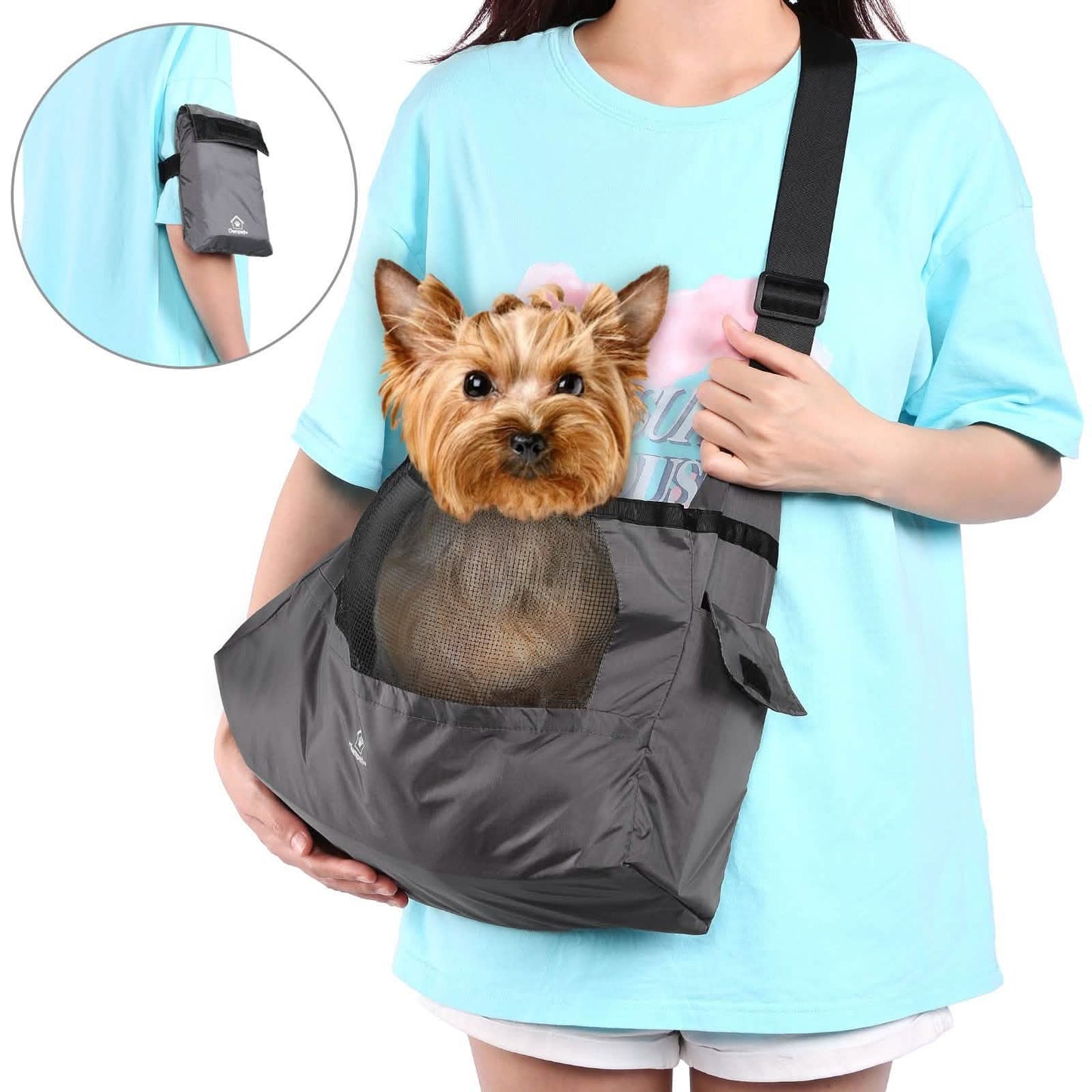 Bolsa de transporte para mascotas tipo cabestrillo