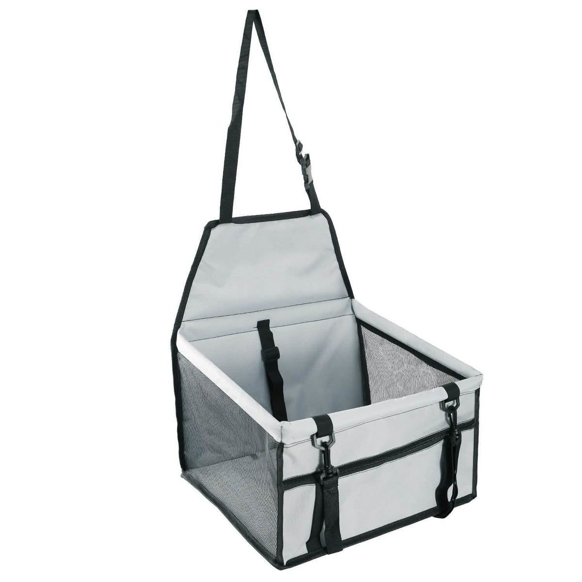 Transportín para mascotas con correa de seguridad con clip, bolsillo de almacenamiento con cremallera para mascotas de hasta 9 kg