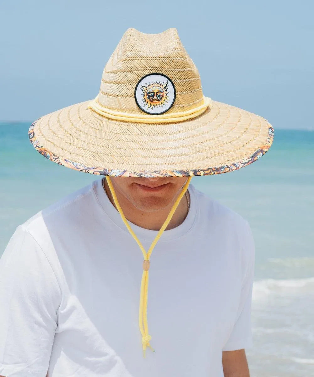 Peter Grimm Sublime Paddle Out Lifeguard - Sombrero de salvavidas de paja de centeno
