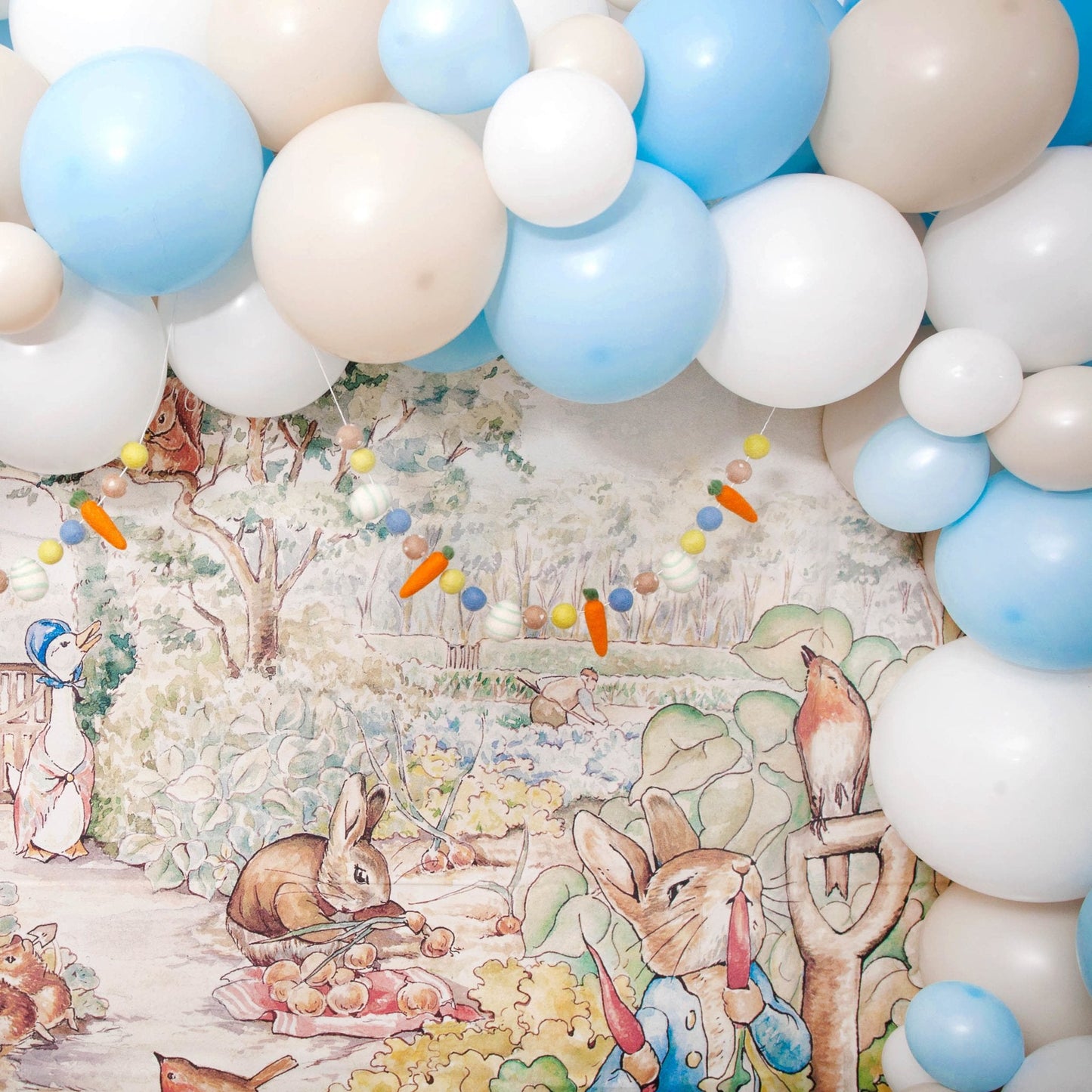 Kit de guirnalda de globos Peter Rabbit azul hielo y blanco