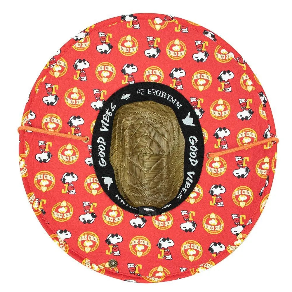 Peter Grimm Peanuts Joe Cool Snoopy - Sombrero de salvavidas de paja de centeno