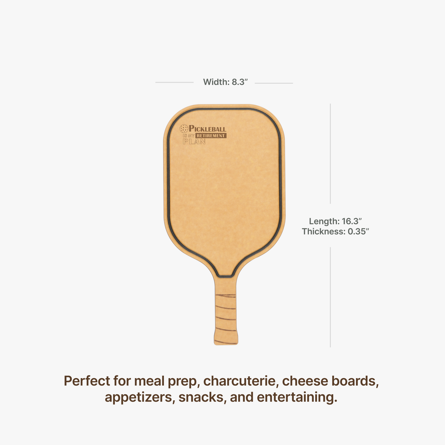 Pickleball Charcuterie Cutting Board -"Pickleball is My RETIREMENT Plan"