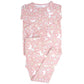 Conjunto de pijama de conejito rosa con flores para niños mayores