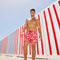 Pink Flamingo Hybrid Short, Compression Lined Swim and Resort Trunk