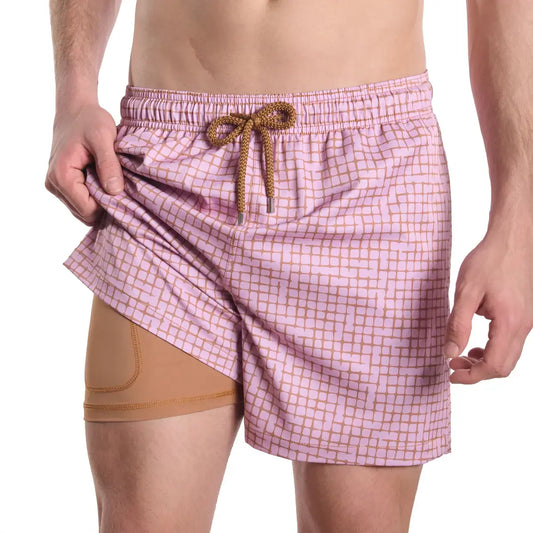 Pixel Break, pantalón corto híbrido Rosetide, bañador y pantalón corto de resort con forro de compresión
