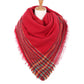 Plaid Liner Square Blanket Scarf Shawl