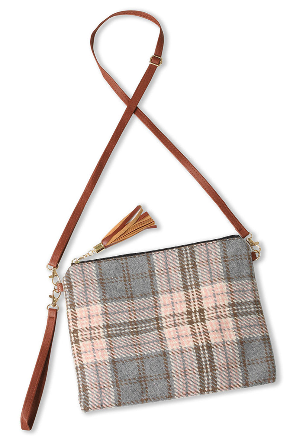 Plaid Pattern Crossbody Bag