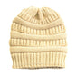 Plush Cable Knit Hat Beanie Fleece Lined Beanie