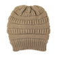 Plush Cable Knit Hat Beanie Fleece Lined Beanie