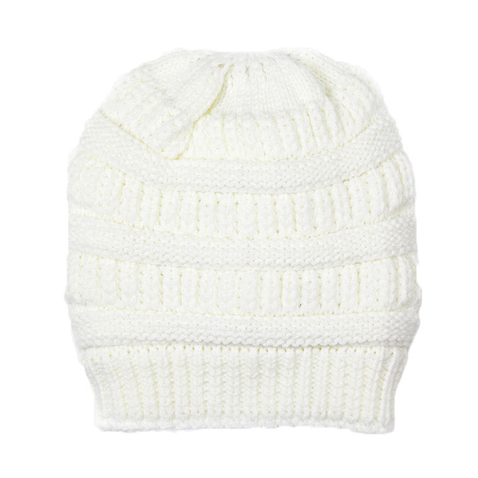 Plush Cable Knit Hat Beanie Fleece Lined Beanie