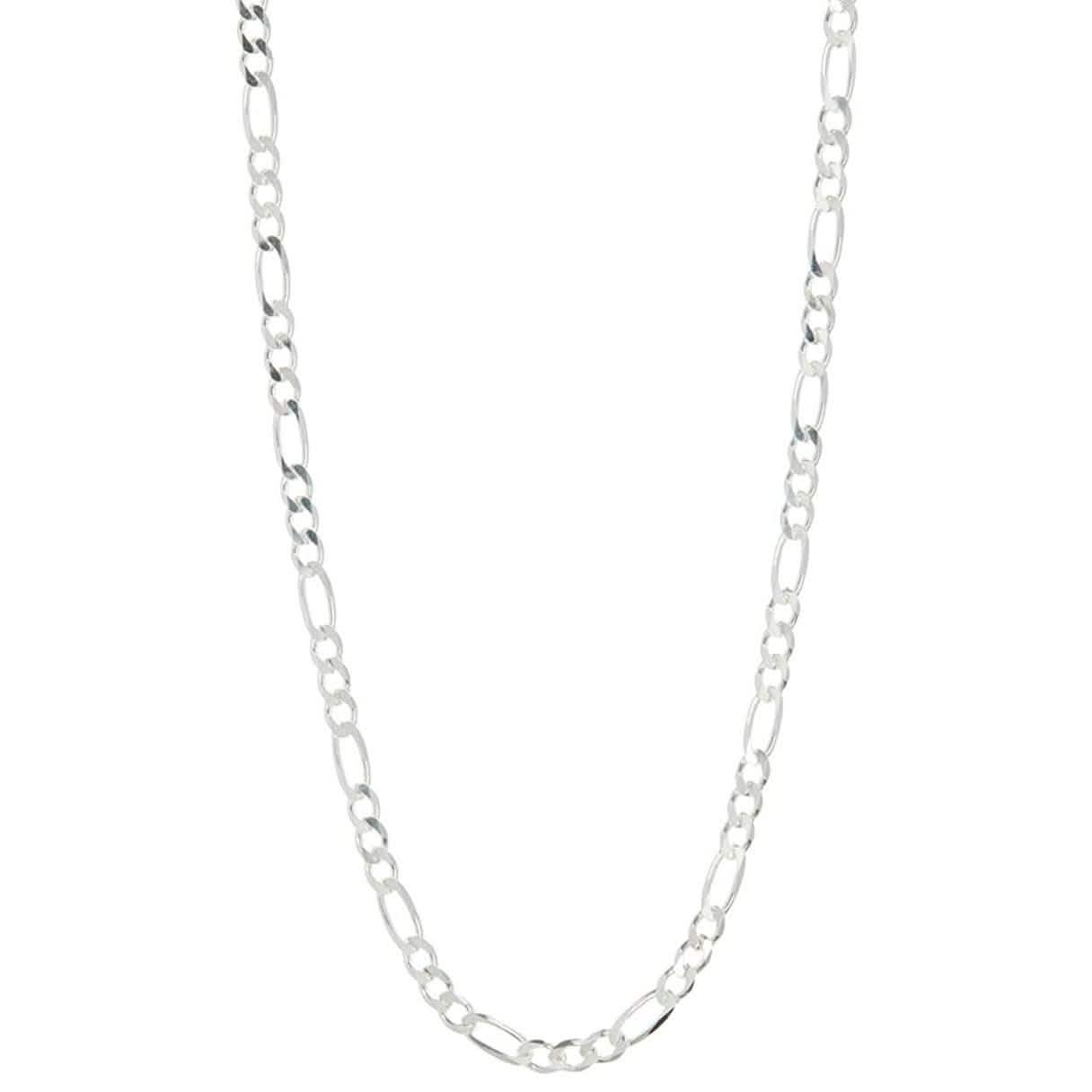 Collar de cadena figaro de plata de ley 925 Pori Jewelers