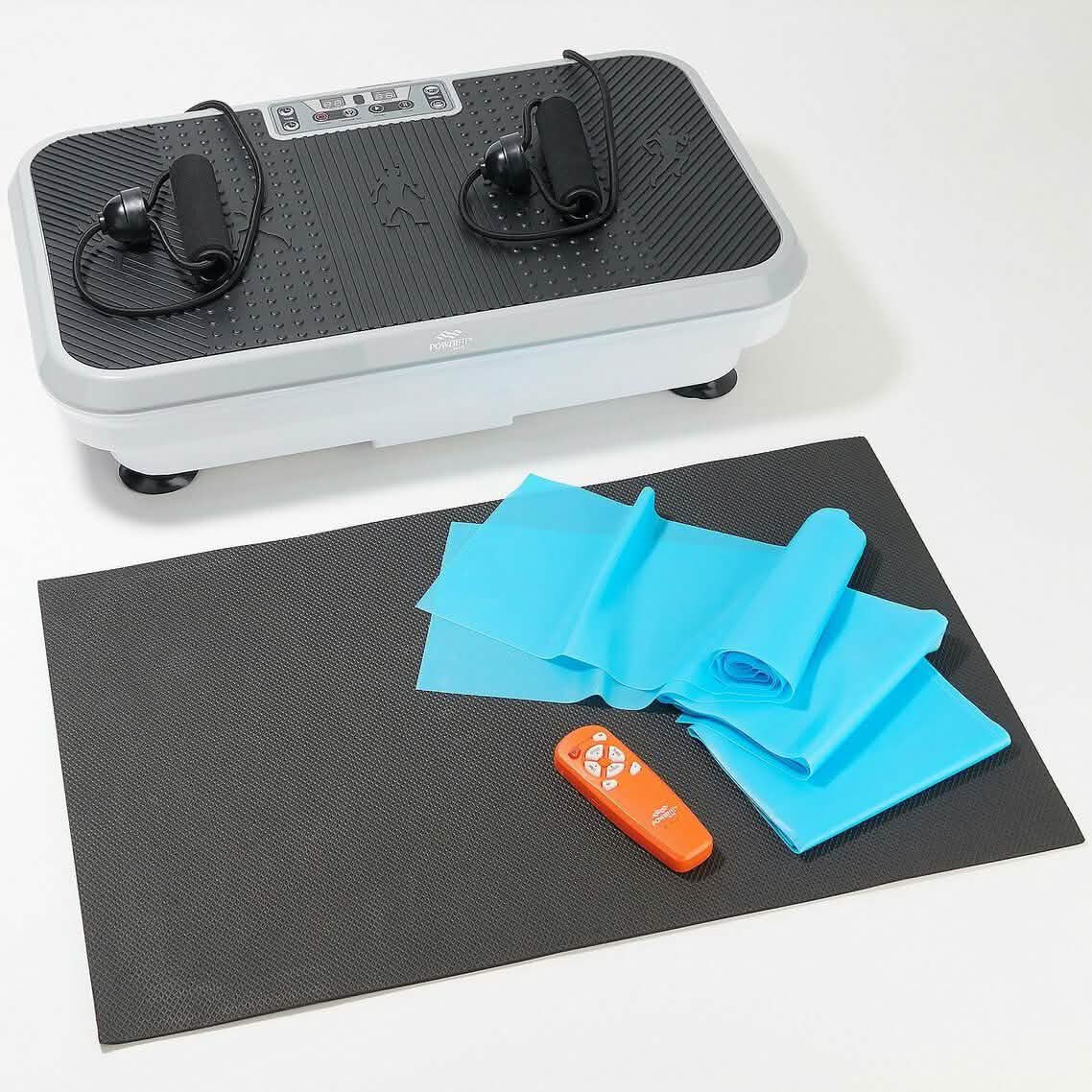 Plataforma vibratoria PowerFit Elite con bandas de ejercicio y colchoneta (reacondicionada)