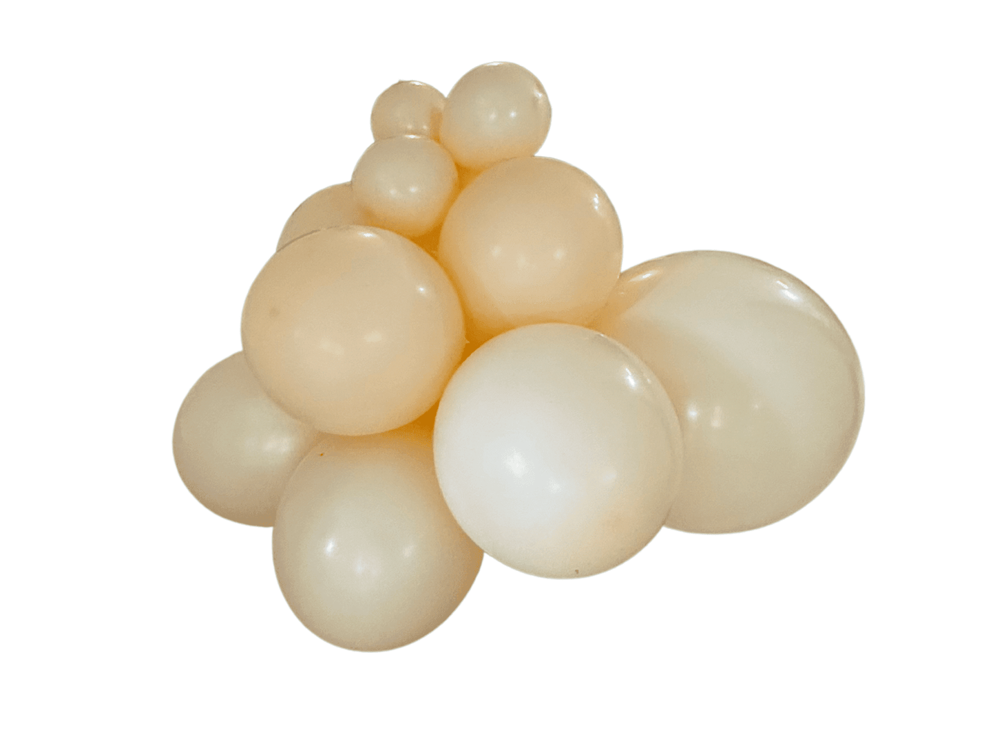 Globos de látex prémium color durazno en racimo (5, 11 y 17 pulgadas)