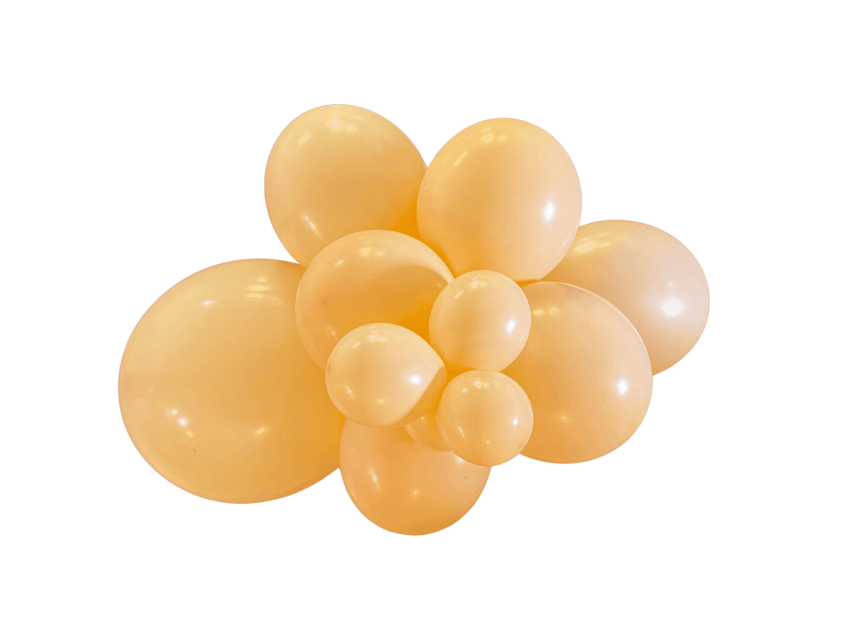Globos de látex prémium color durazno en racimo (5, 11 y 17 pulgadas)
