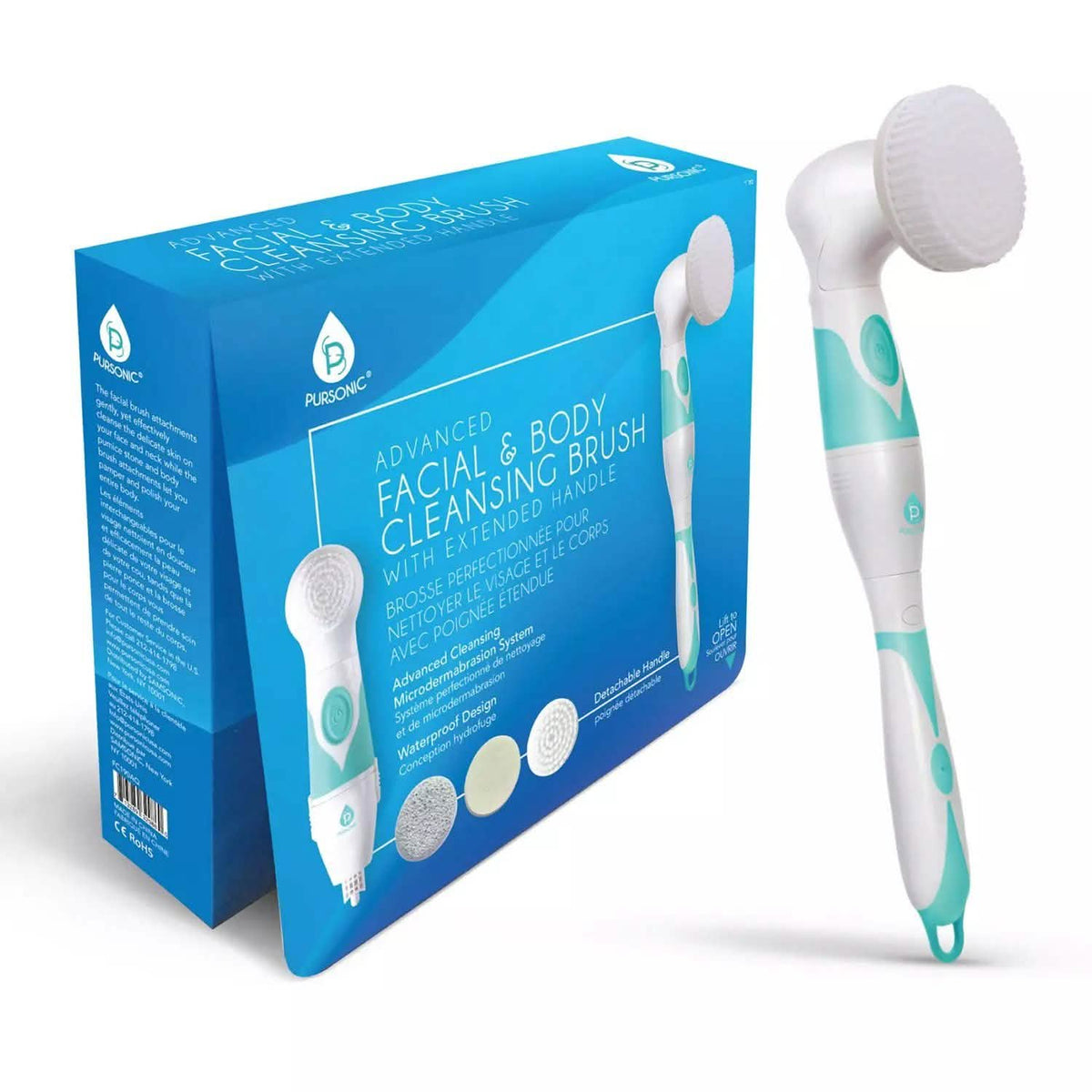 Cepillo de limpieza facial y corporal Pursonic 360°
