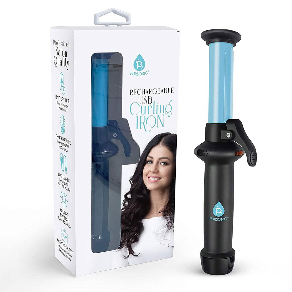 Rizador de Pelo Portátil Inalámbrico Recargable USB Pursonic
