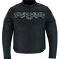 Men's Textile Scooter Style Jacket w/ Reflective Skulls