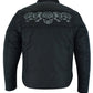 Men's Textile Scooter Style Jacket w/ Reflective Skulls
