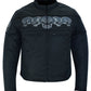 Men's Textile Scooter Style Jacket w/ Reflective Skulls