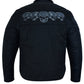 Men's Textile Scooter Style Jacket w/ Reflective Skulls