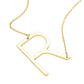 R Monogram Metal Pendant Necklace
