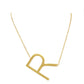 R Monogram Metal Pendant Necklace