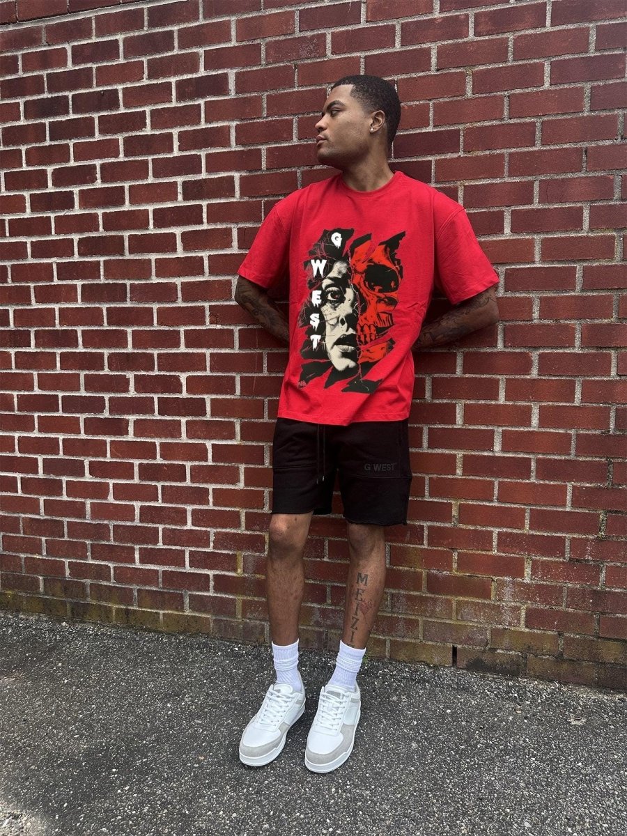 G West Mens Regular Fit Inside Out Front Graphic T Shirt
