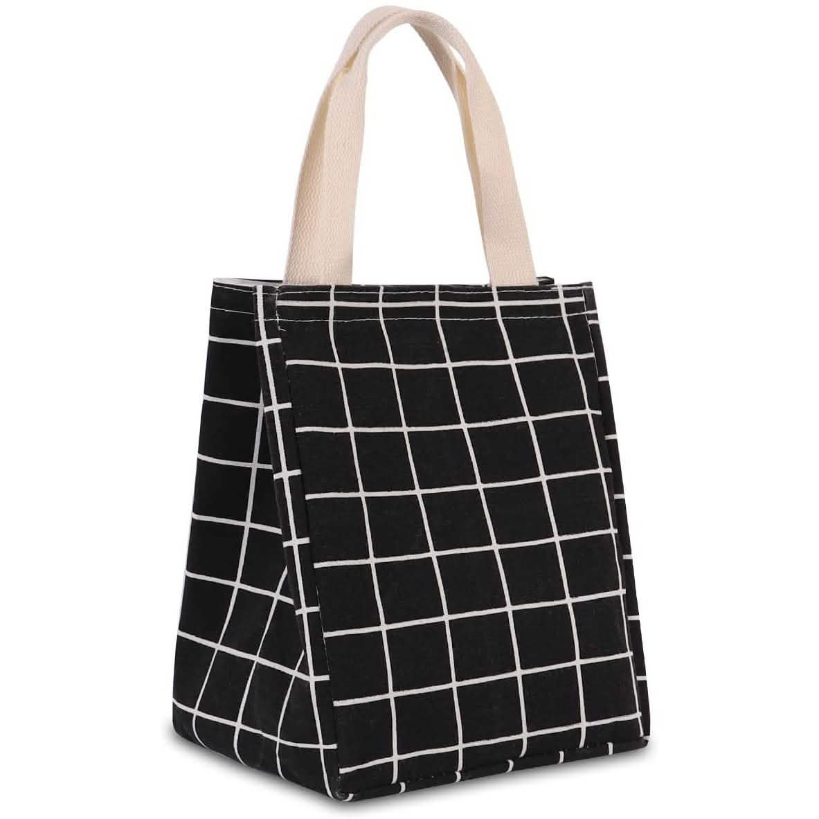 Bolsa de almuerzo reutilizable con aislamiento térmico de lona con papel de aluminio