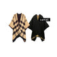 Reversible Plaid Check Pattern Buffalo Check Poncho Ruana