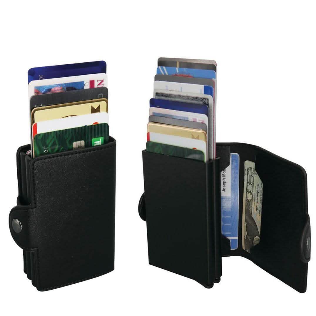 Cartera de Tarjetas con Bloqueo RFID y Extracción Rápida en Cascada
