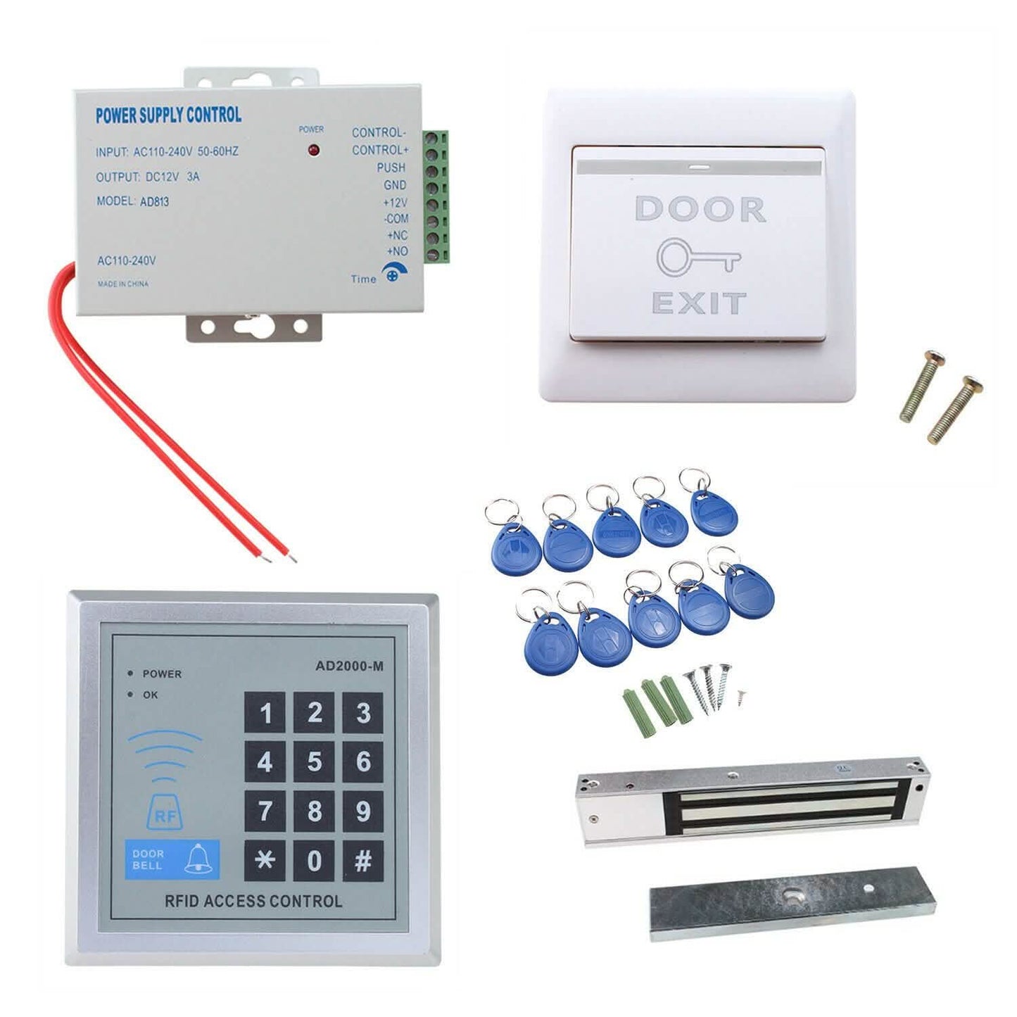 Kit de sistema de control de acceso de seguridad para puertas RFID con cerradura de control electrónico