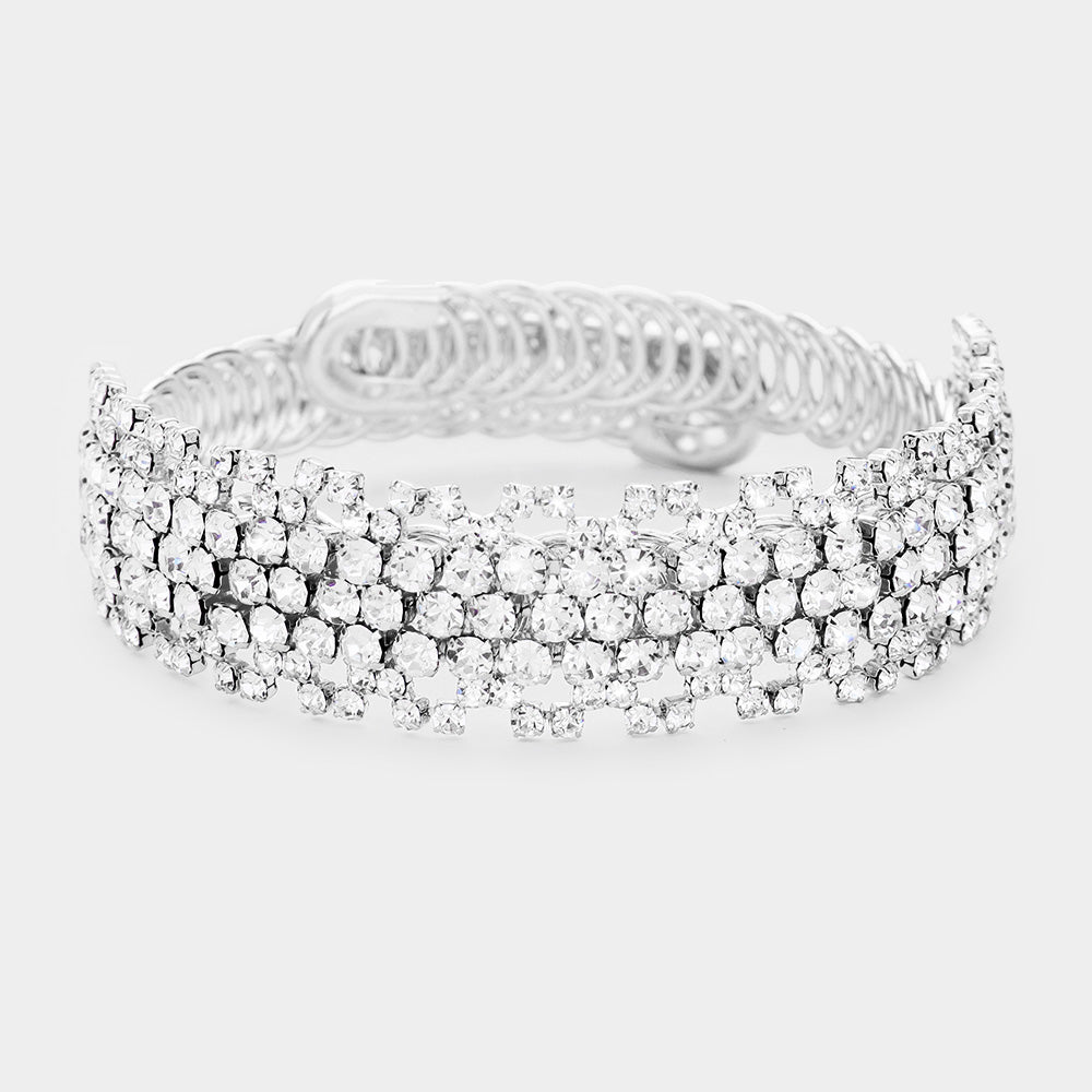 Rhinestone Crystal Pave Evening Bracelet