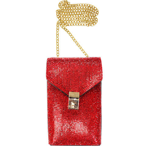 Women's Rhinestone Embellished Chain Crossbody Bag