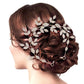 Rhinestone Embellished Leaf Cluster Vine Bun Wrap Headpiece