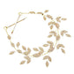 Rhinestone Embellished Leaf Cluster Vine Bun Wrap Headpiece