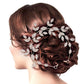 Rhinestone Embellished Leaf Cluster Vine Bun Wrap Headpiece