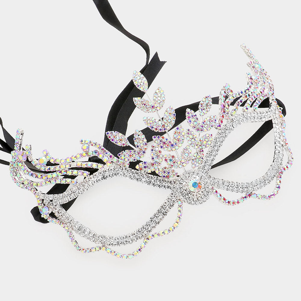 Rhinestone Pave Masquerade Mask