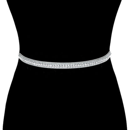 Rhinestone Sash Ribbon Bridal Wedding Belt Headband