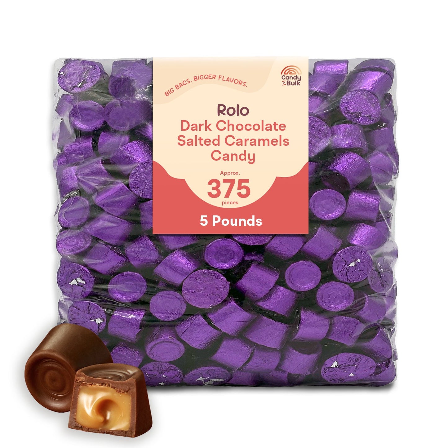 Rolo Caramelo Salado Chocolate Oscuro - Bolsa de Valor a Granel