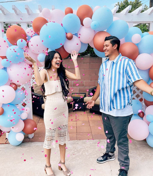 Rose Gold, Blue & Pink Balloon Garland Kit – Gender Reveal Decor