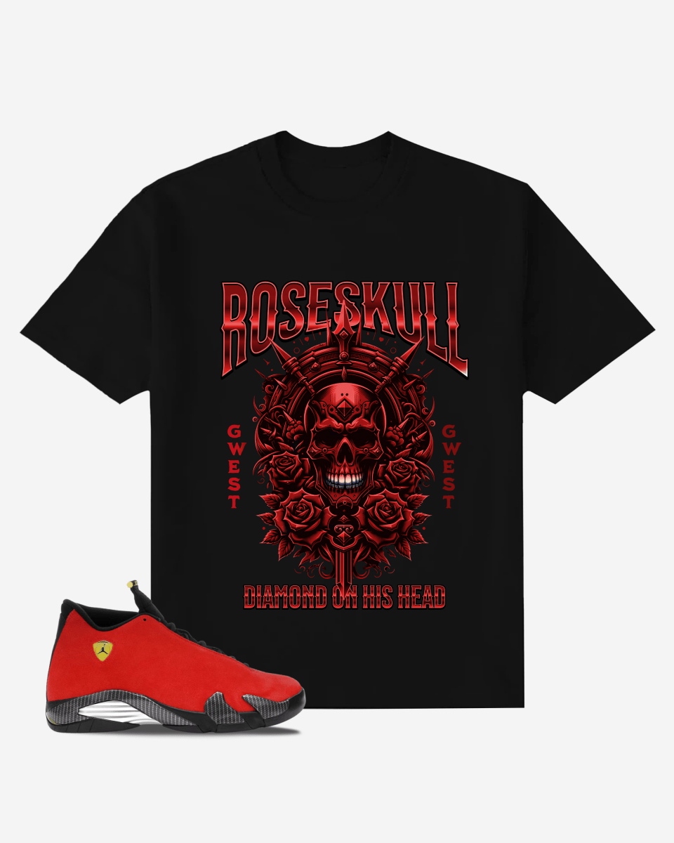 G West Rose-Skull Oversized T-Shirt Mens