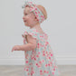 Bonito Vestido Floral Rosa con Volantes y Cubrepañal